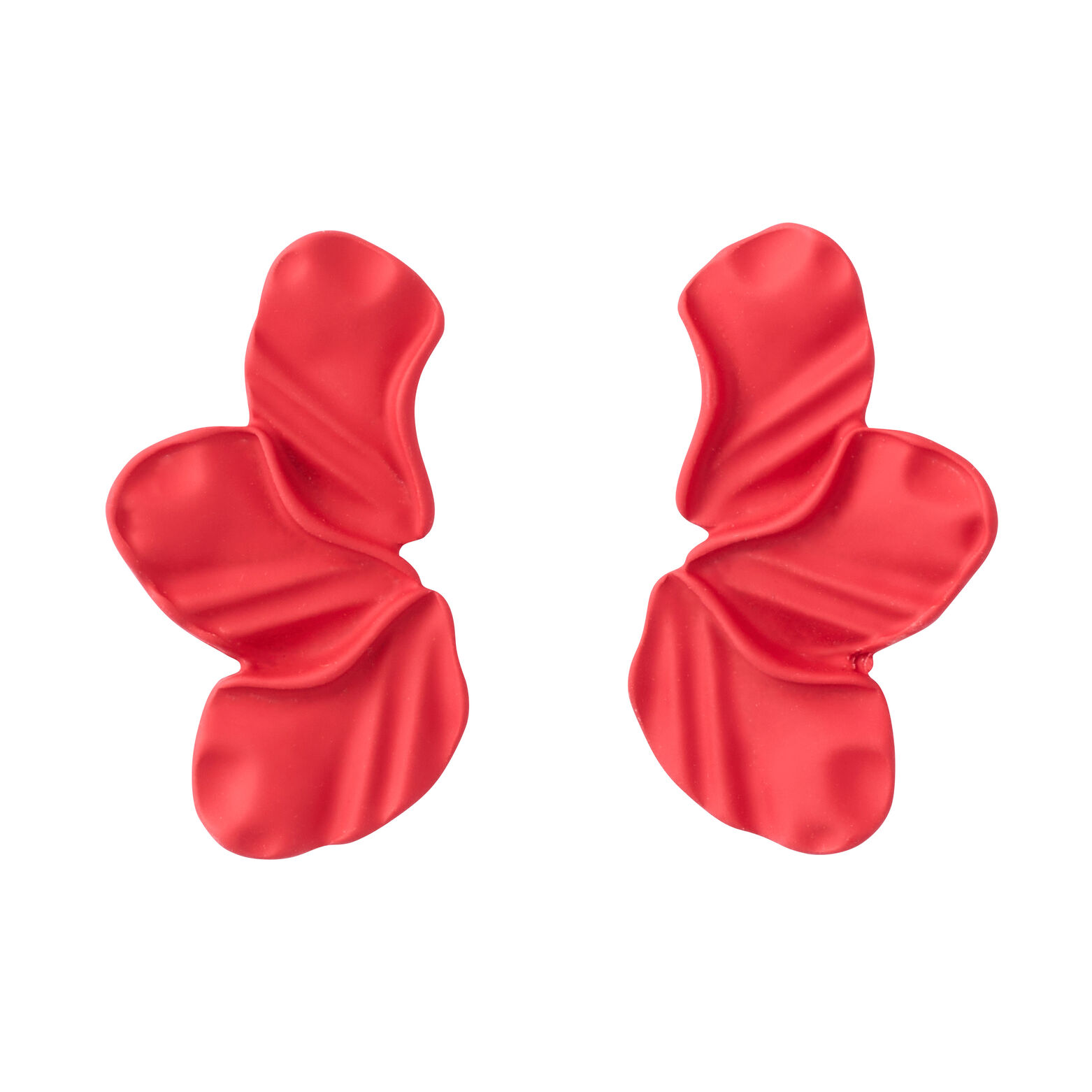 Boucles d'oreilles demi-fleur rouge
