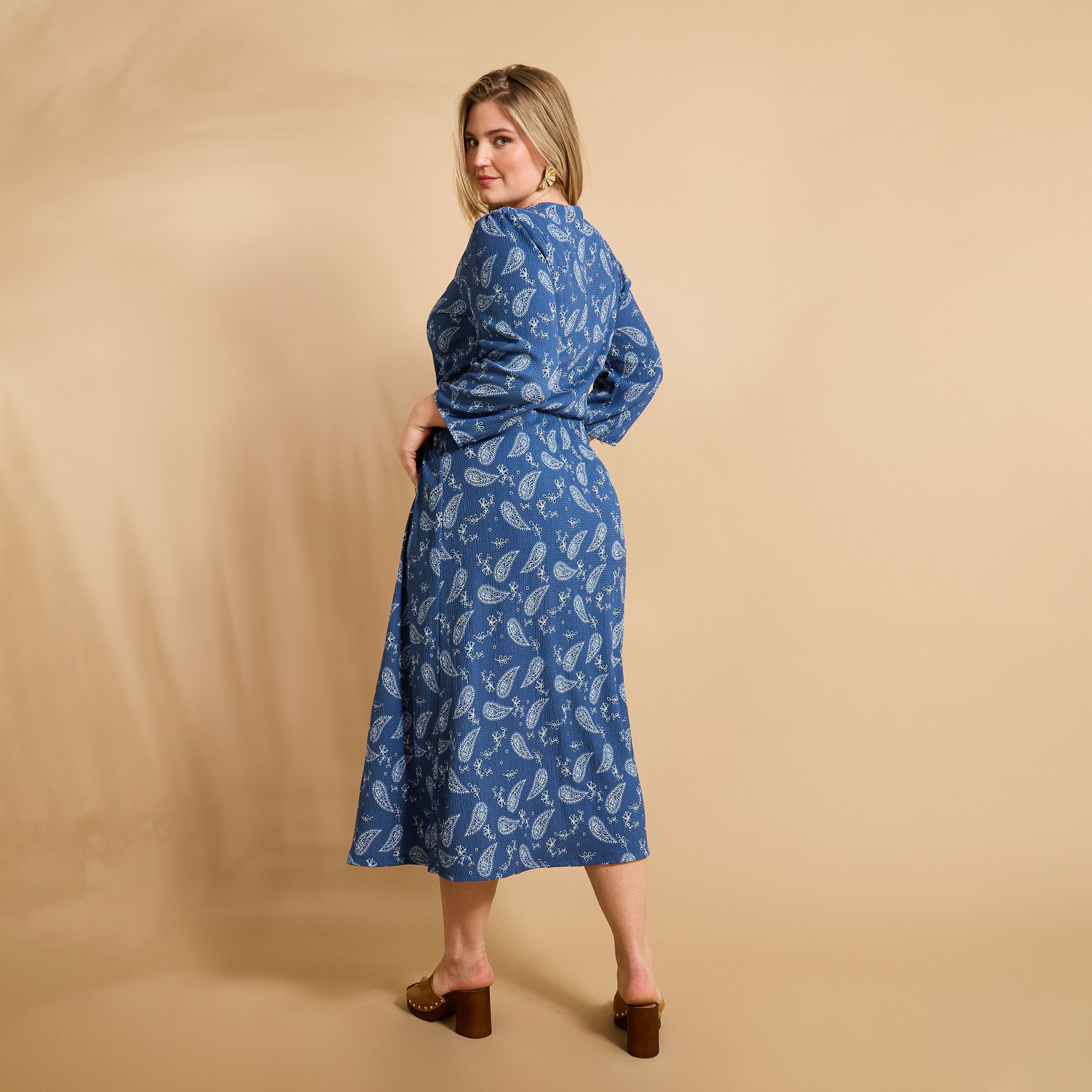 Robe en maille imprim&eacute;e femme