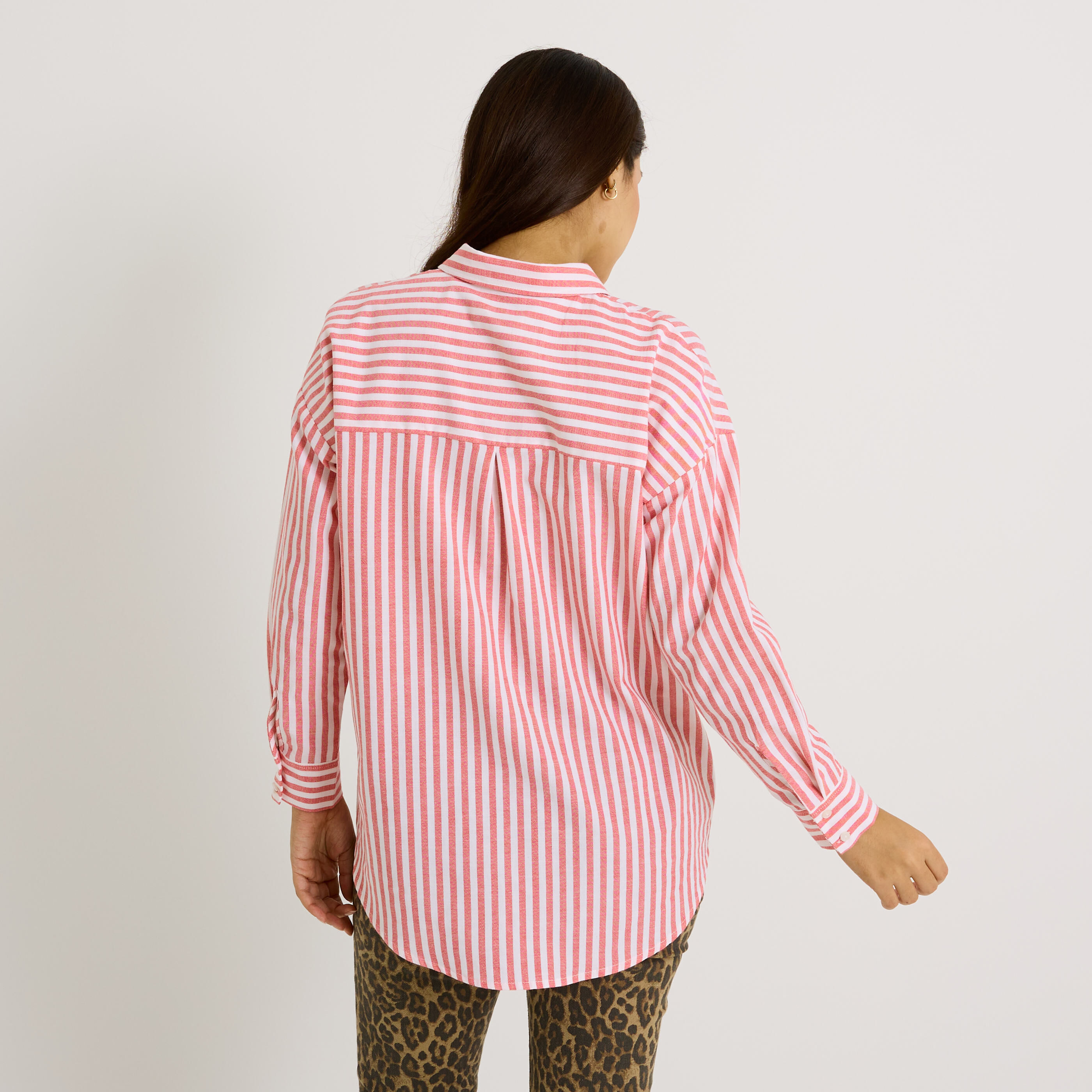 Chemise oversize ray&eacute;e femme