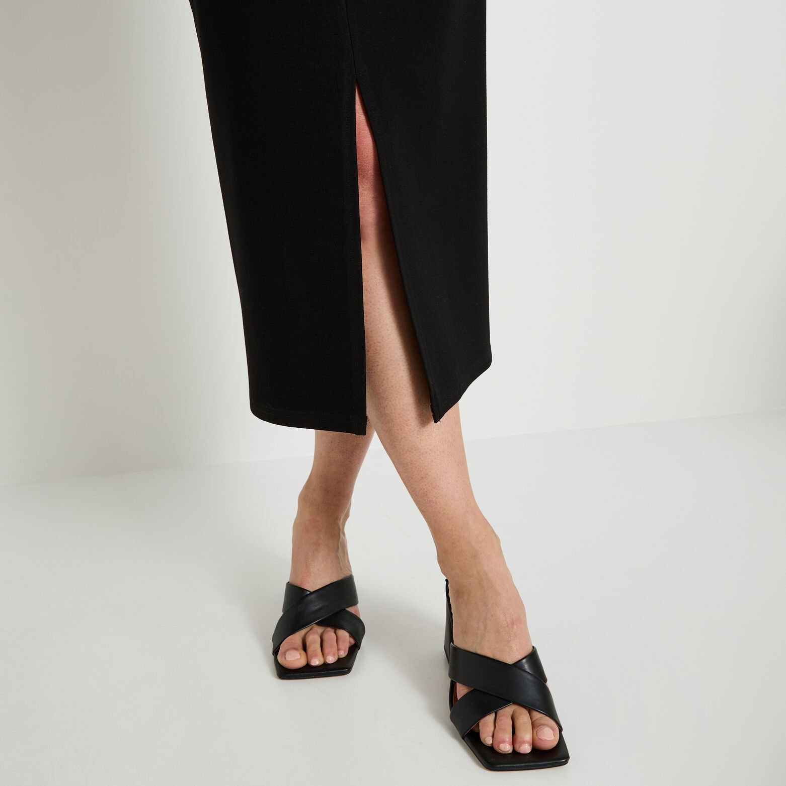 Jupe crayon longue fendue femme