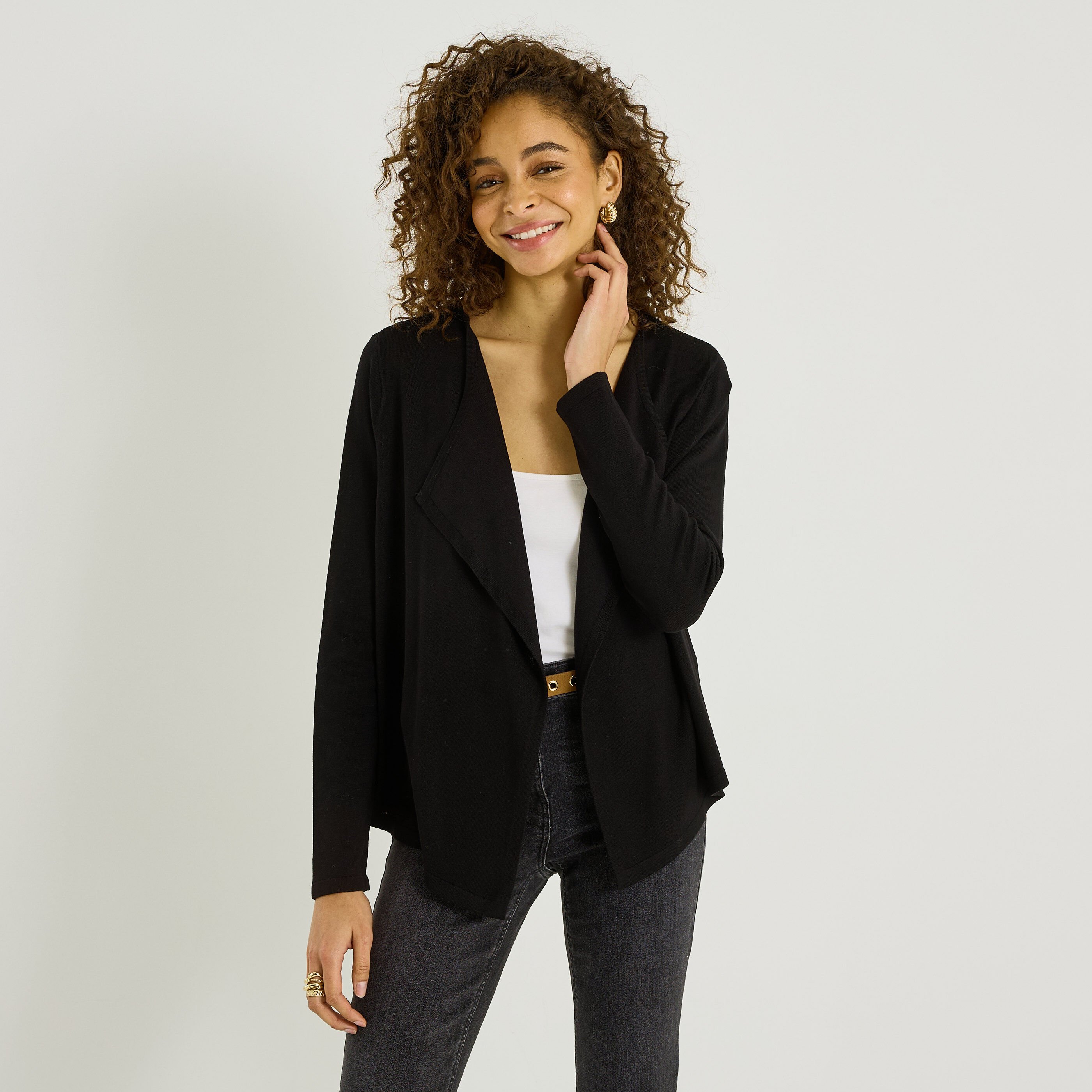 Gilet mi-long waterfall femme