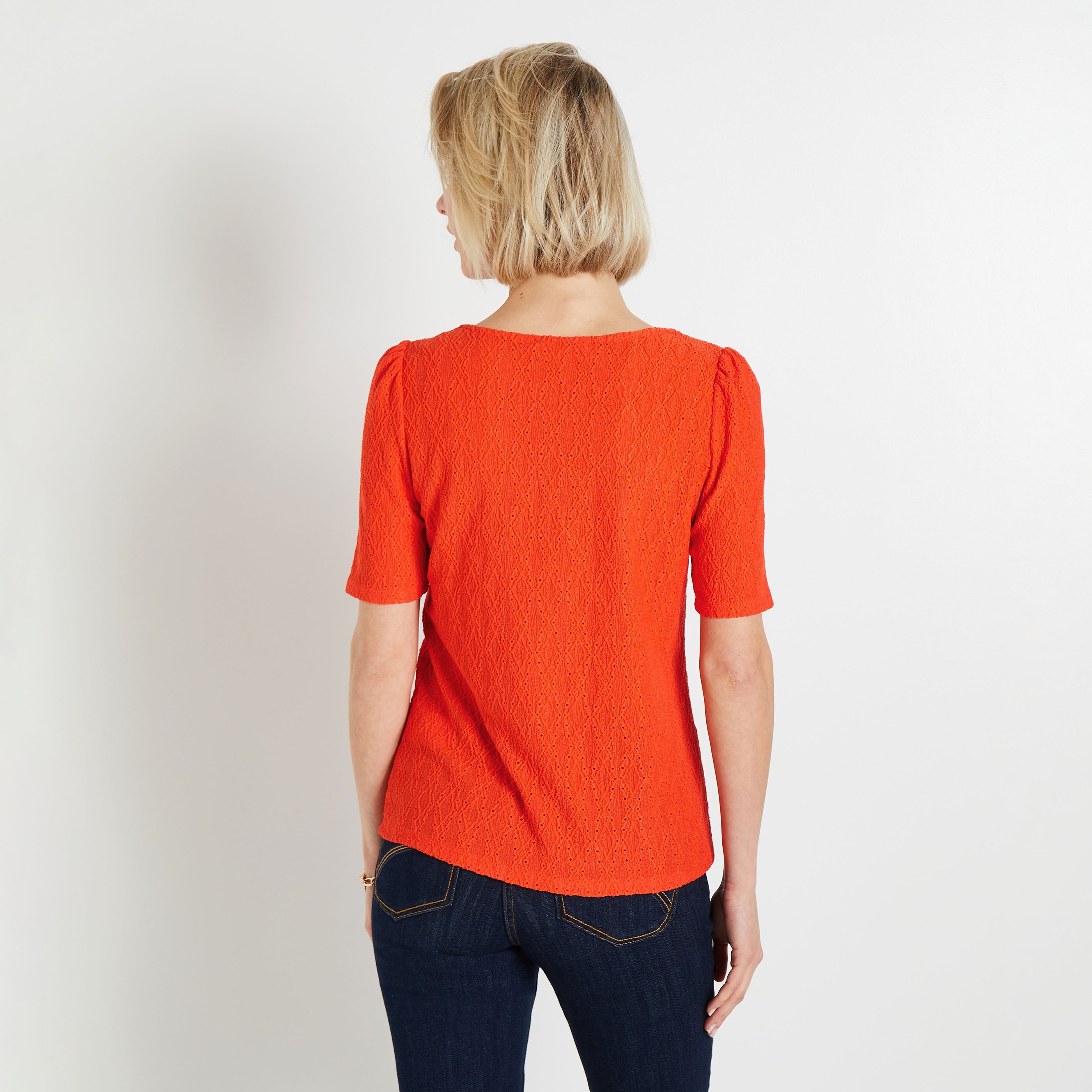 Tshirt maille ajour&eacute;e femme