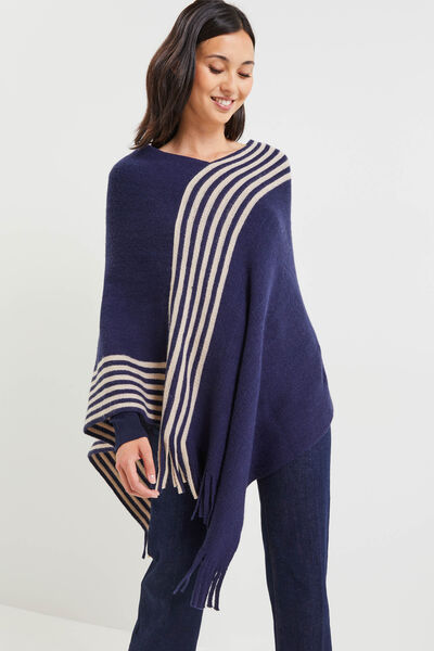 Poncho rayé femme