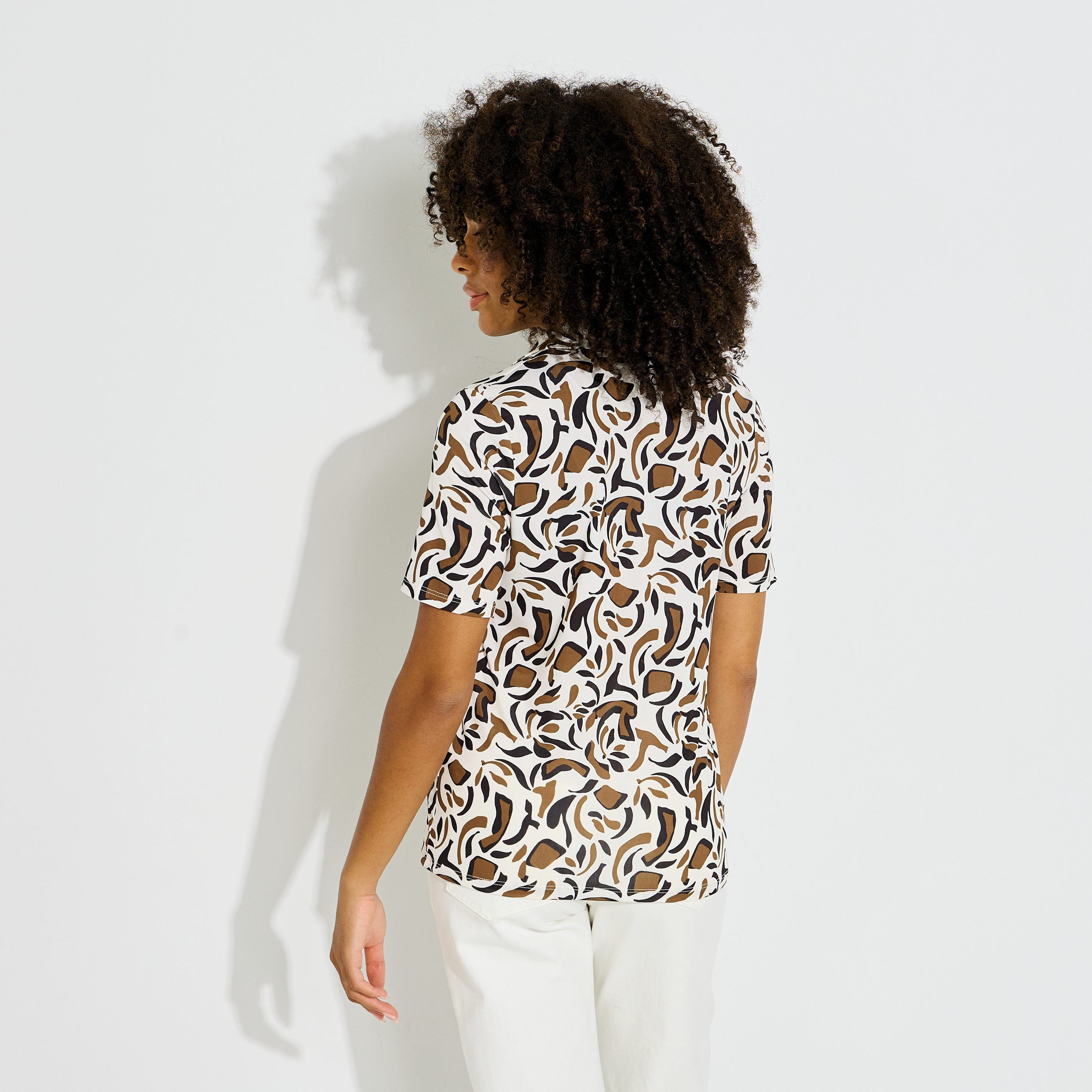 Chemise imprim&eacute; g&eacute;om&eacute;trique femme