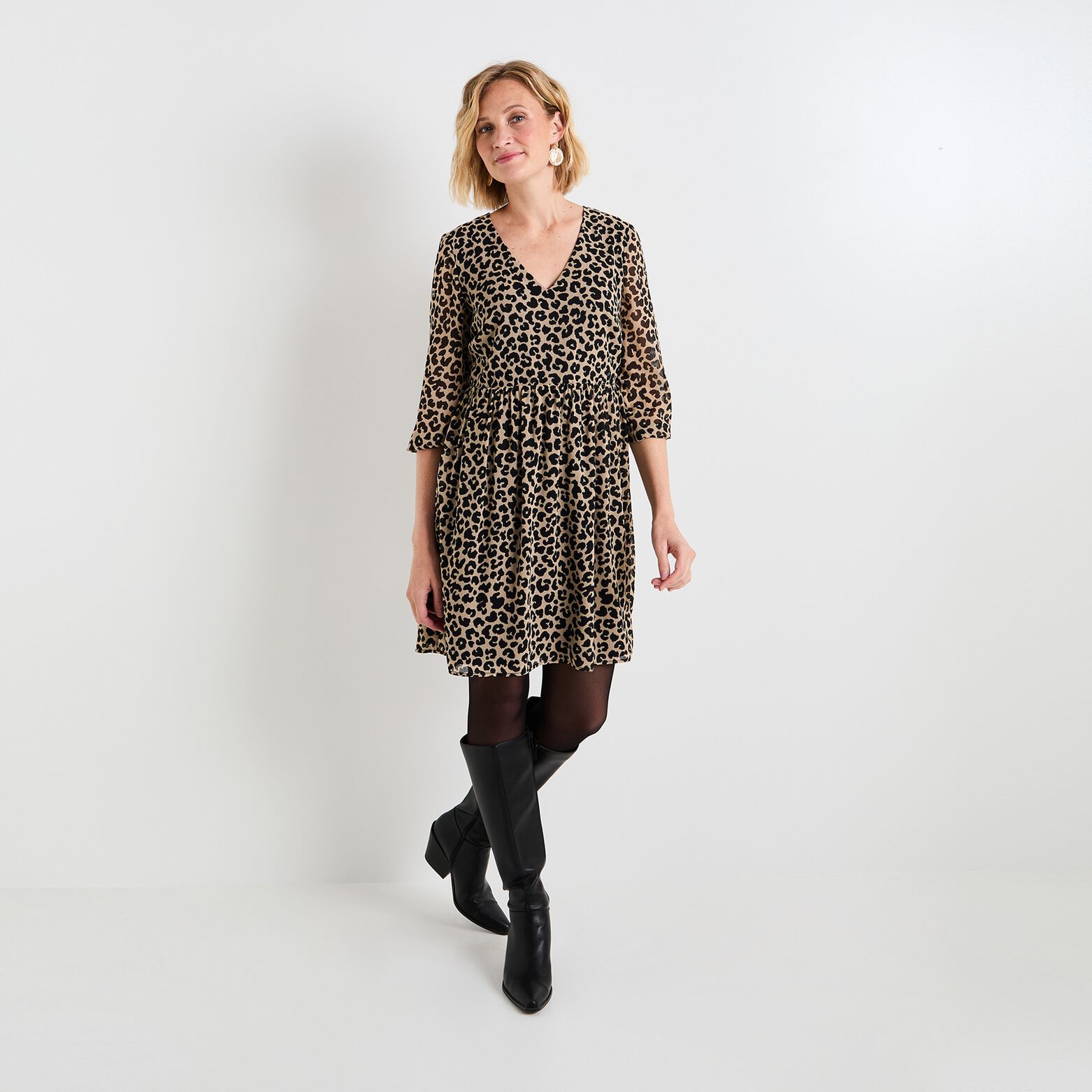 Robe col V femme