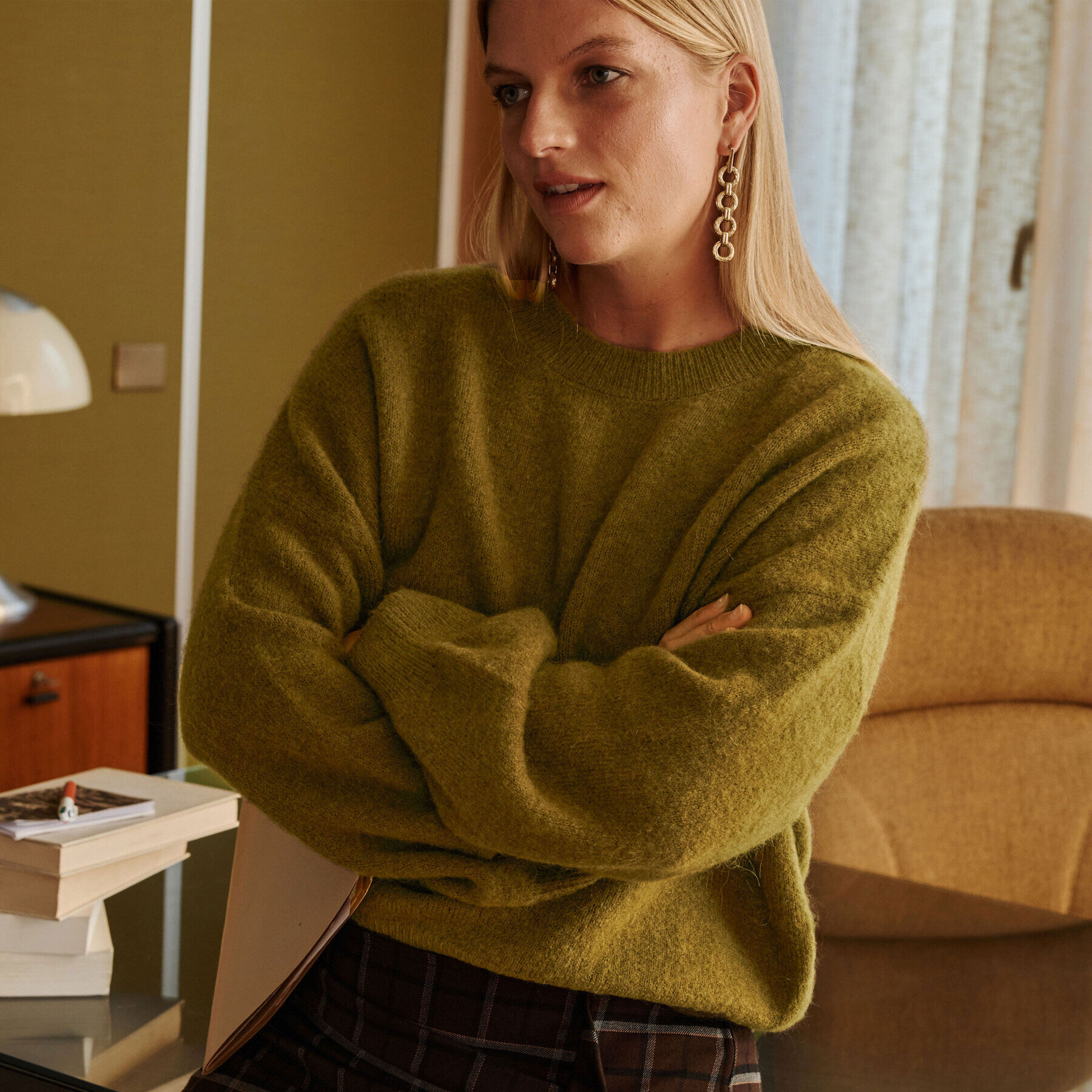 Pull col rond maille moelleuse femme