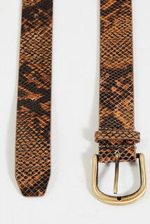 Ceinture cuir imprimé python femme