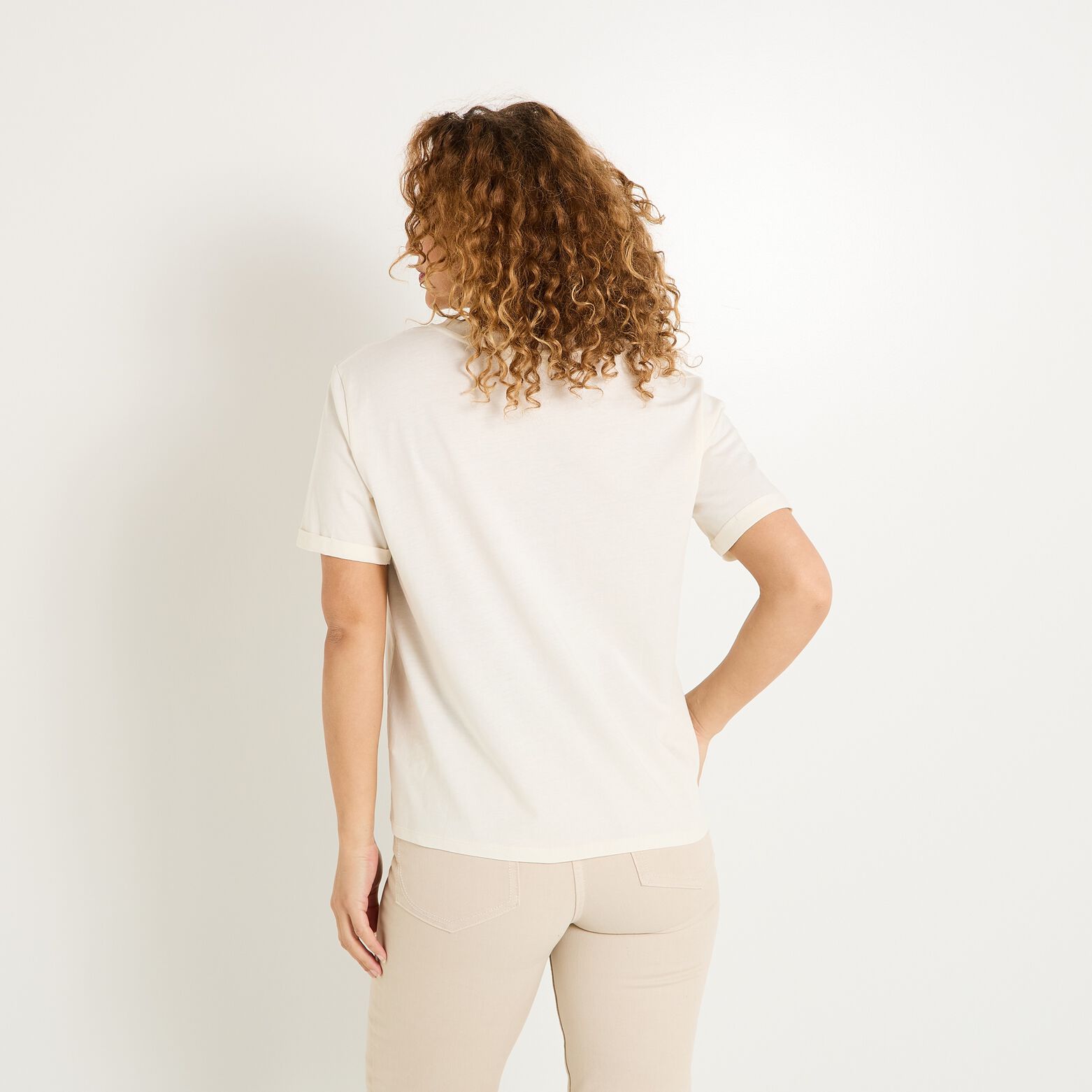T-shirt poche crochet femme