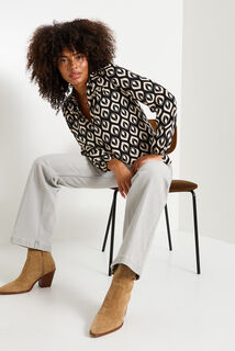 Blouse imprimée à col chemise femme