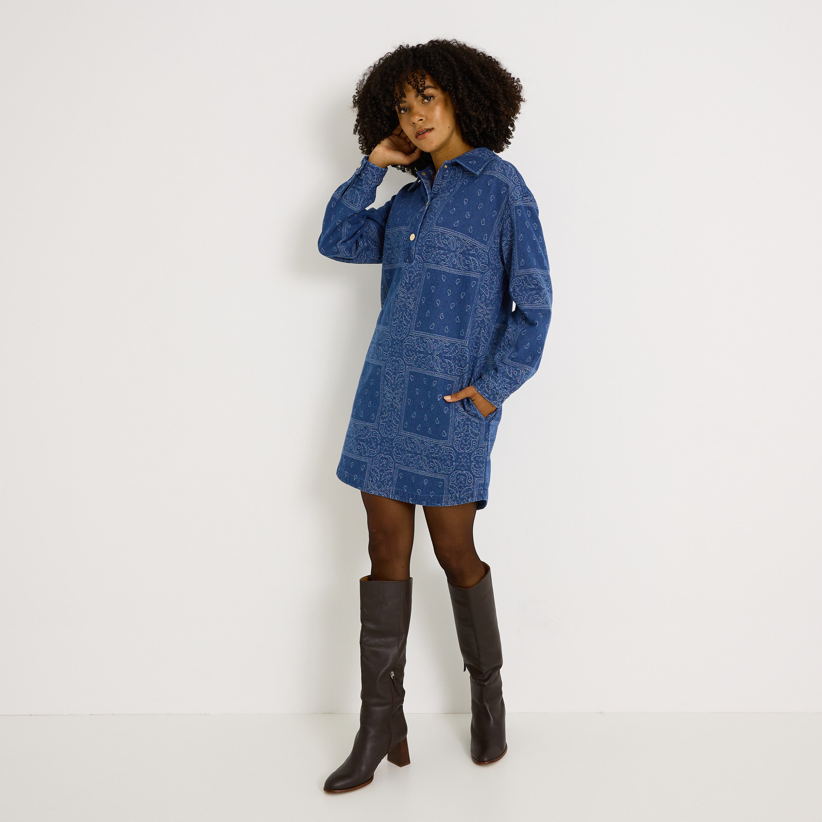 Robe chemise en denim