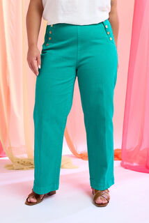 Jean flare raccourci POMPON femme