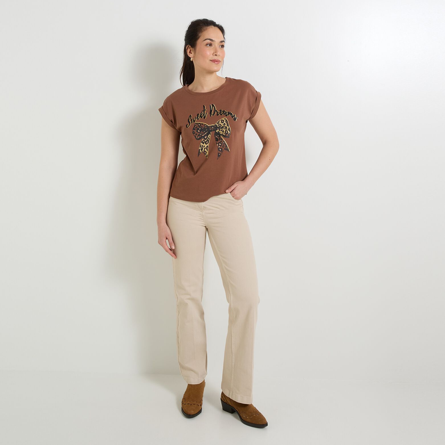 T-shirt col rond femme