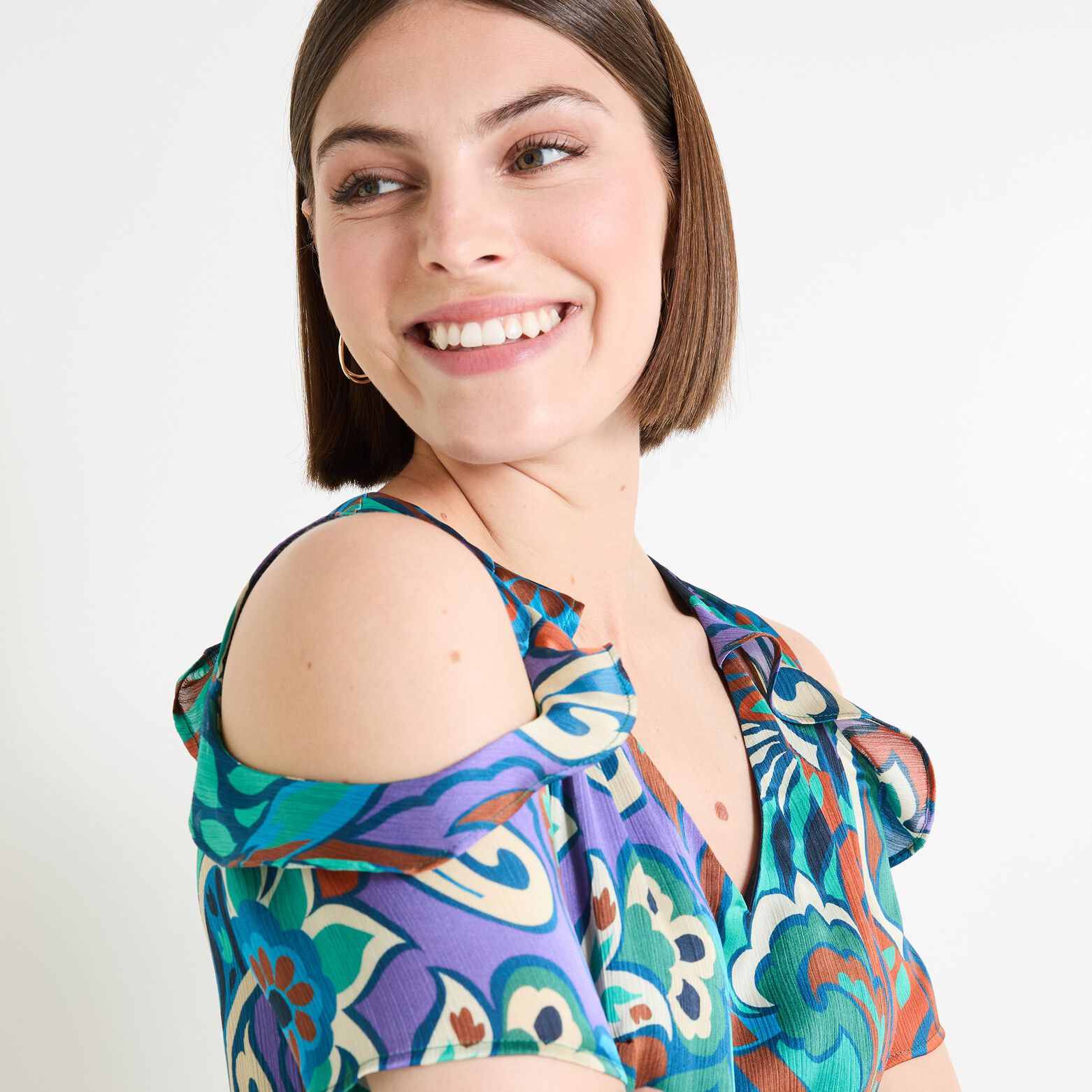 Robe col V femme