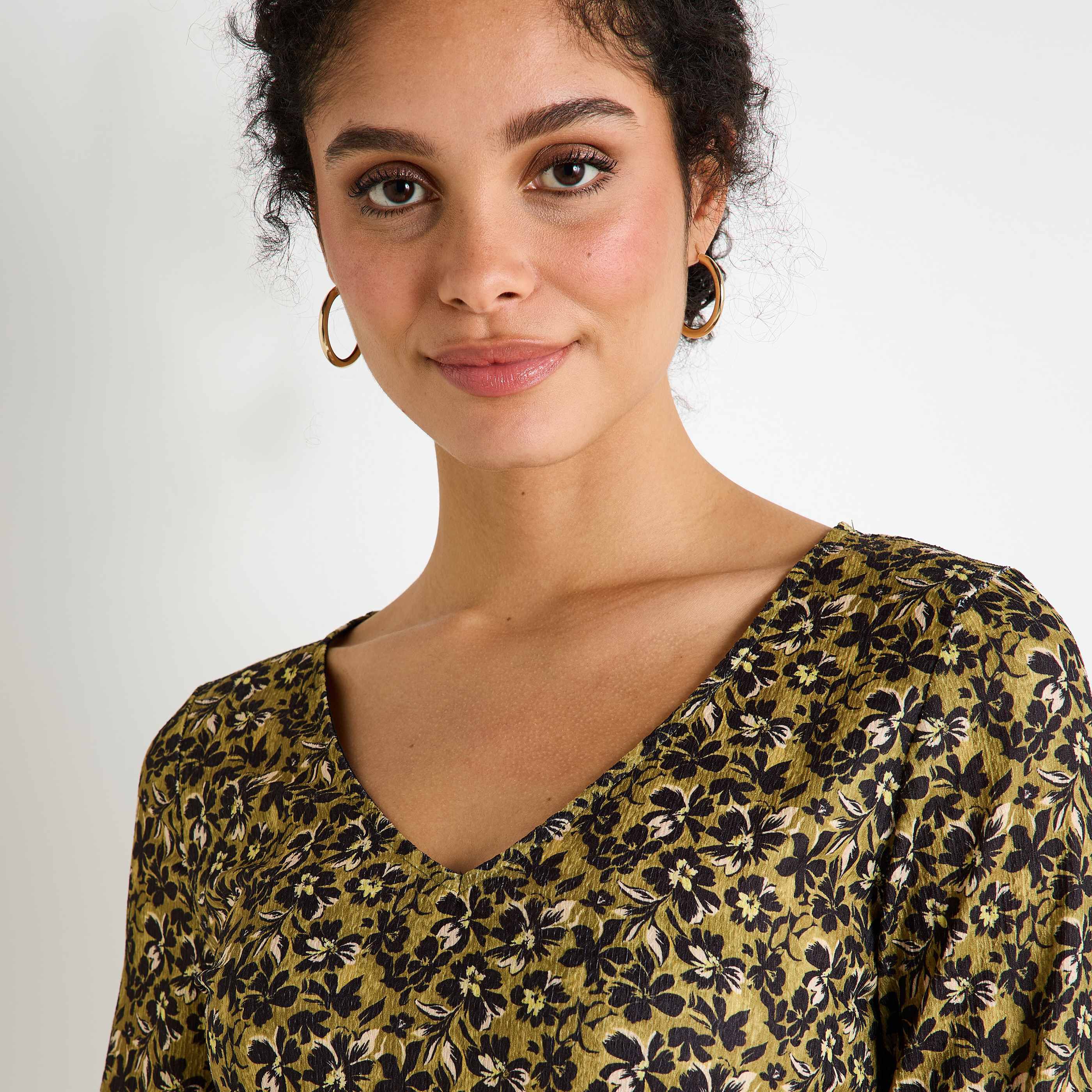 Robe maille imprim&eacute;e femme