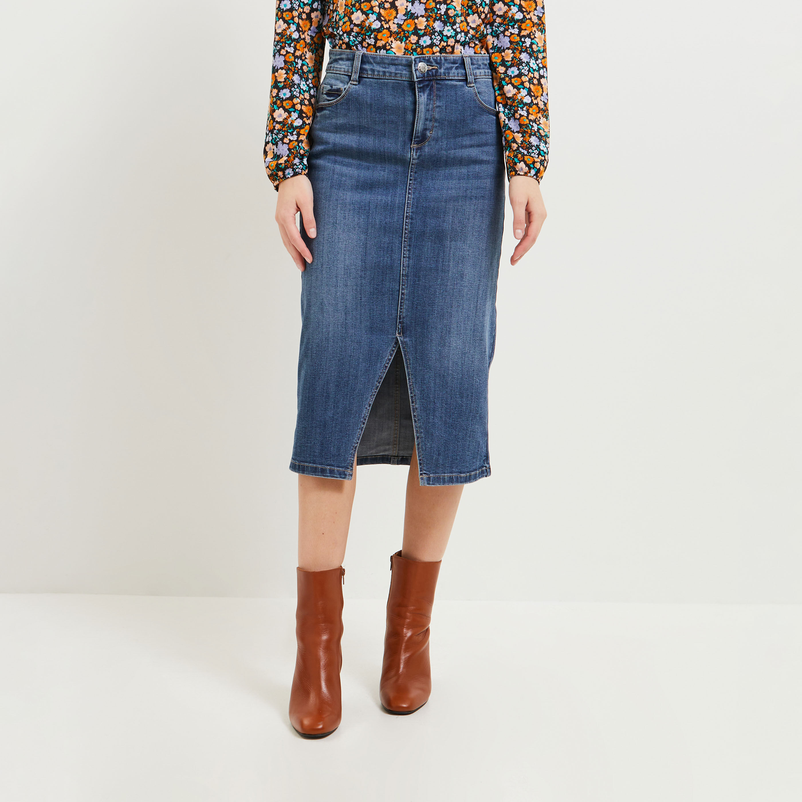 Jupe en jean mi longue femme Graindemalice