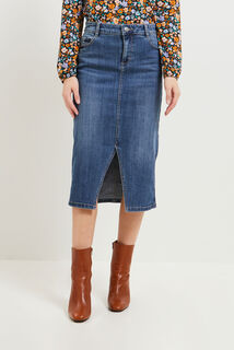 Jupe en jean mi-longue femme