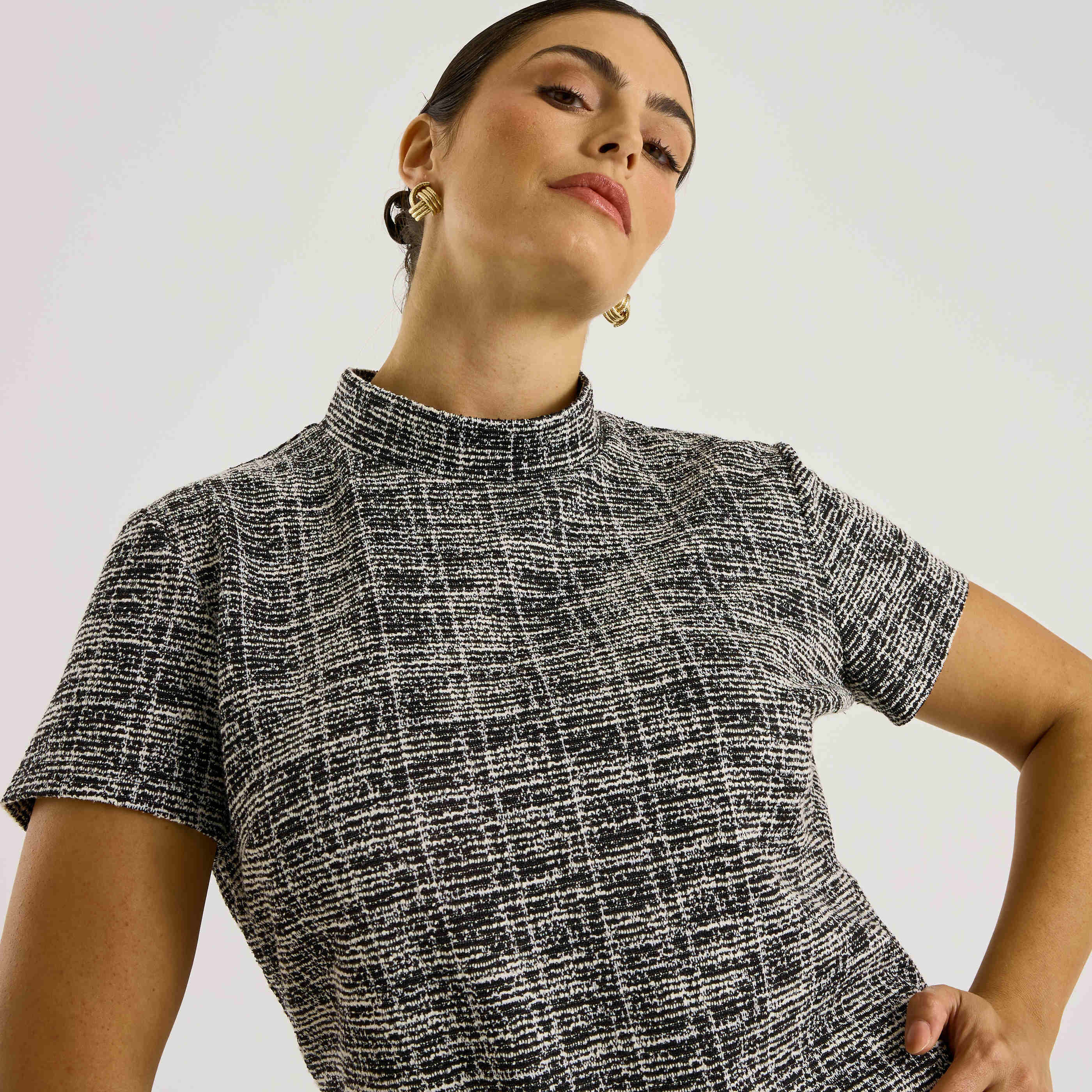 Robe courte &agrave; carreaux femme