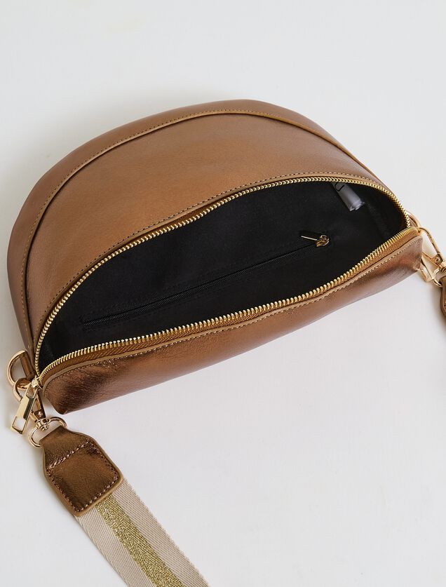 Sac banane croûte de cuir femme