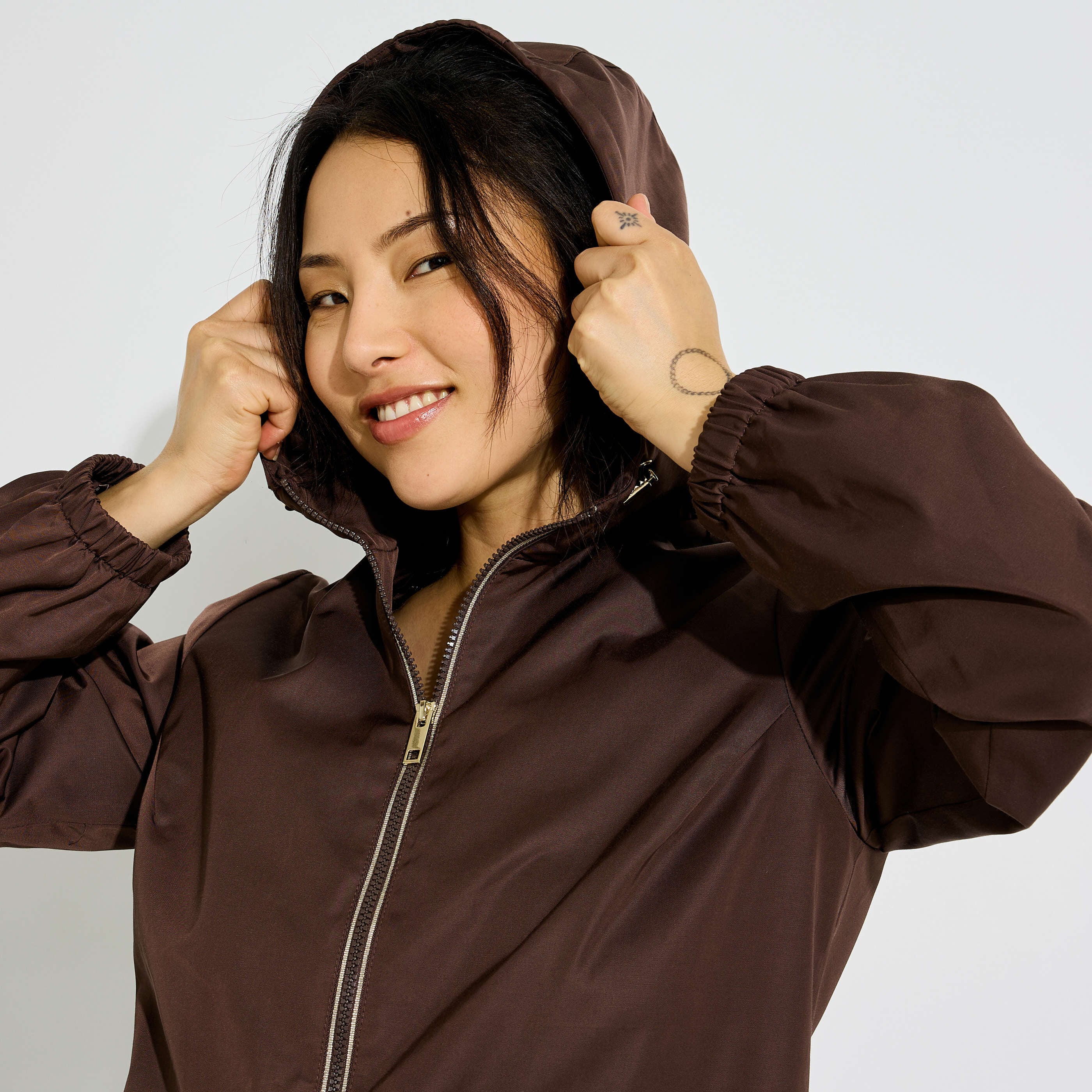 Parka d&eacute;perlante &agrave; capuche femme