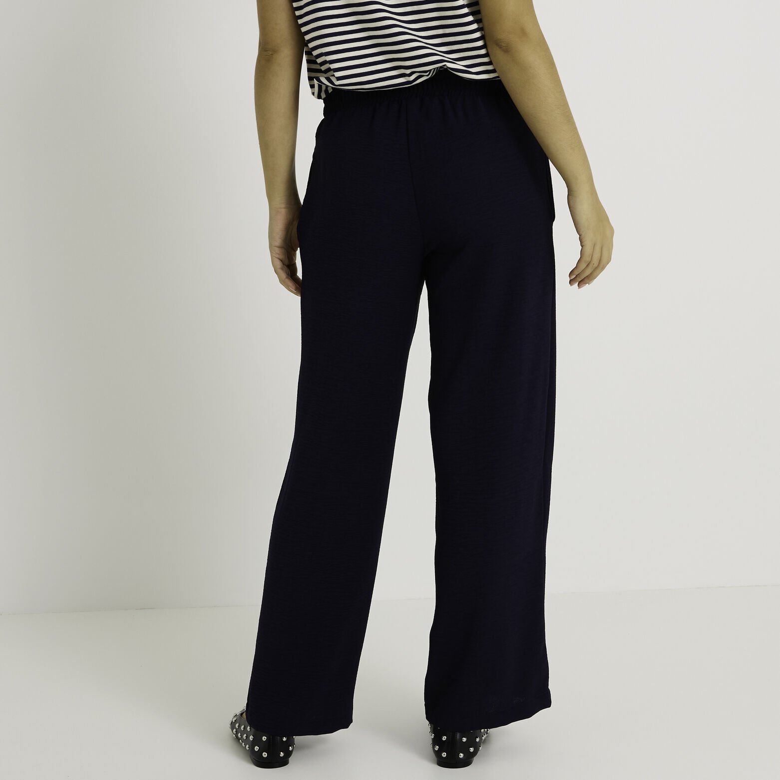 Pantalon fluide taille élastiquée femme