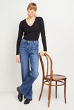 Pull col V noir femme