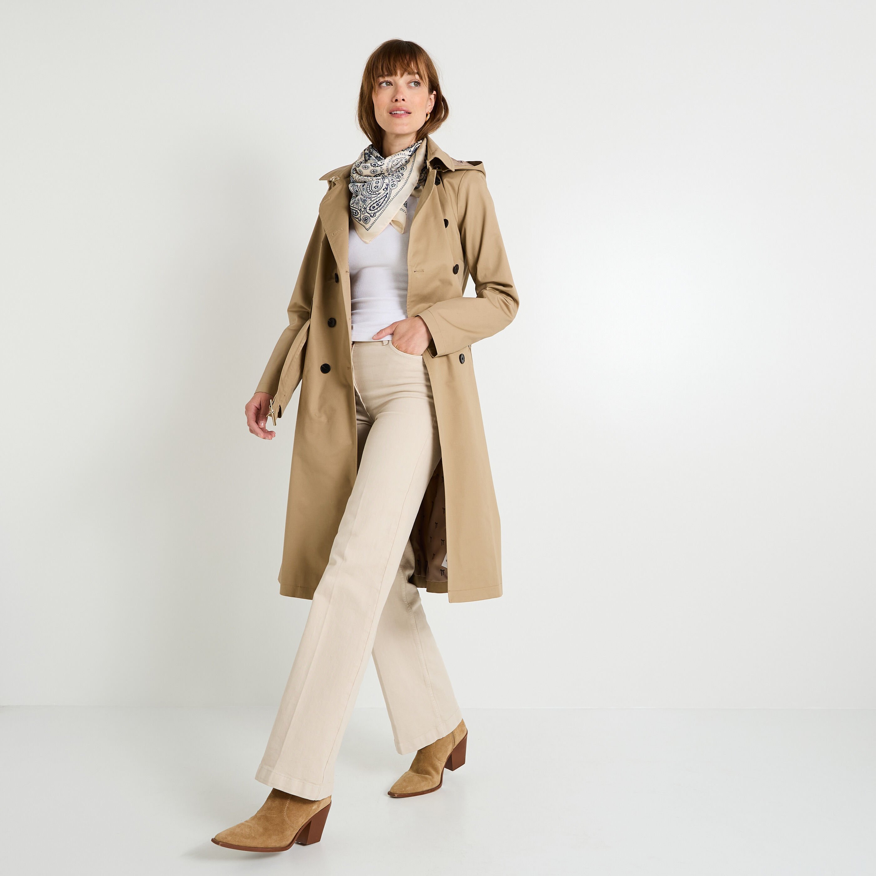 Trench long femme