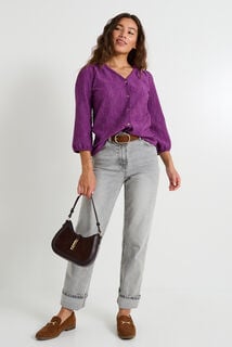 Blouse en maille ajourée femme