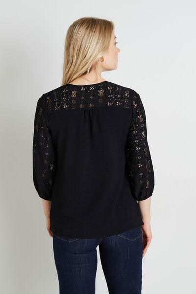 Blouse details ajourés femme