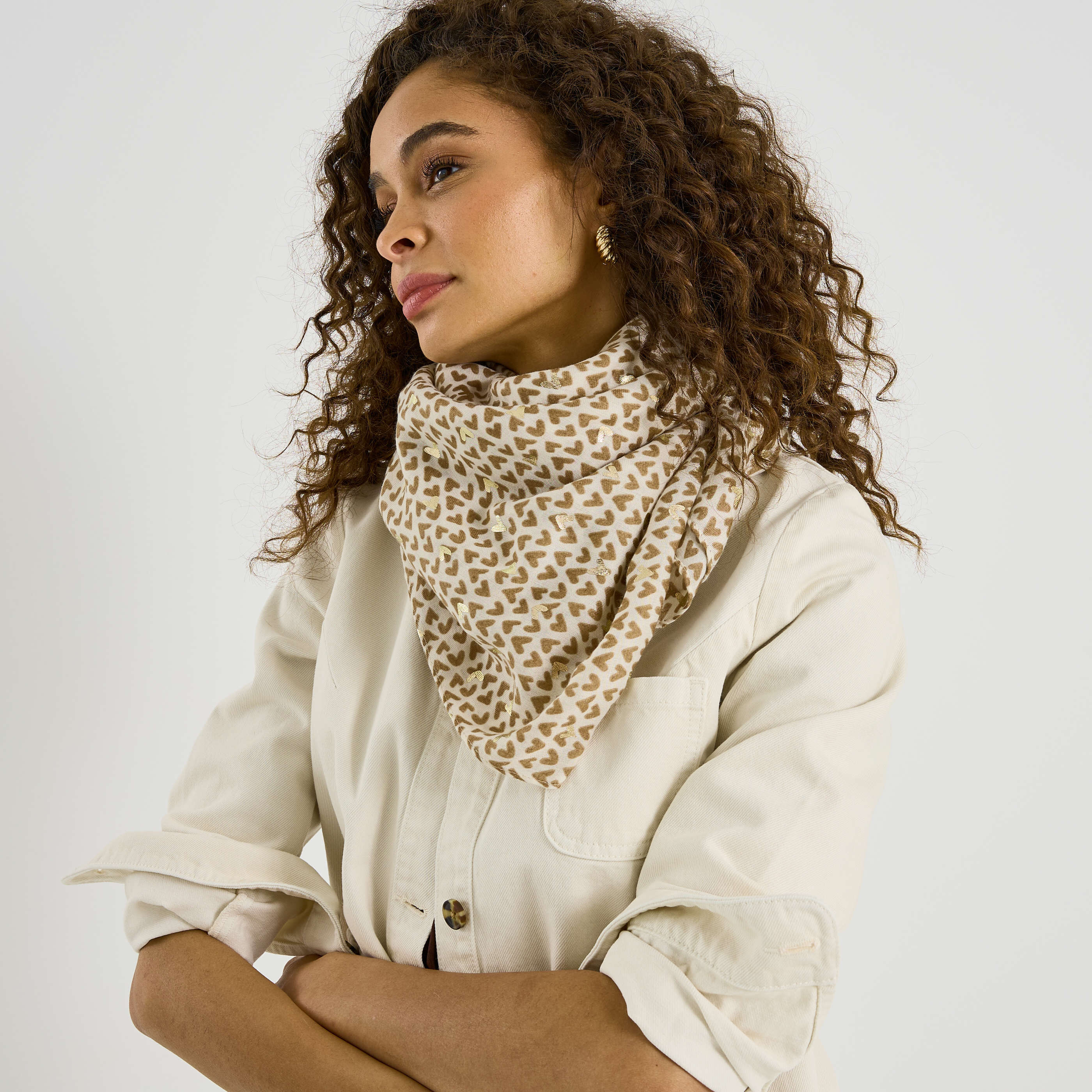 Etole longue imprim&eacute; c&oelig;urs femme