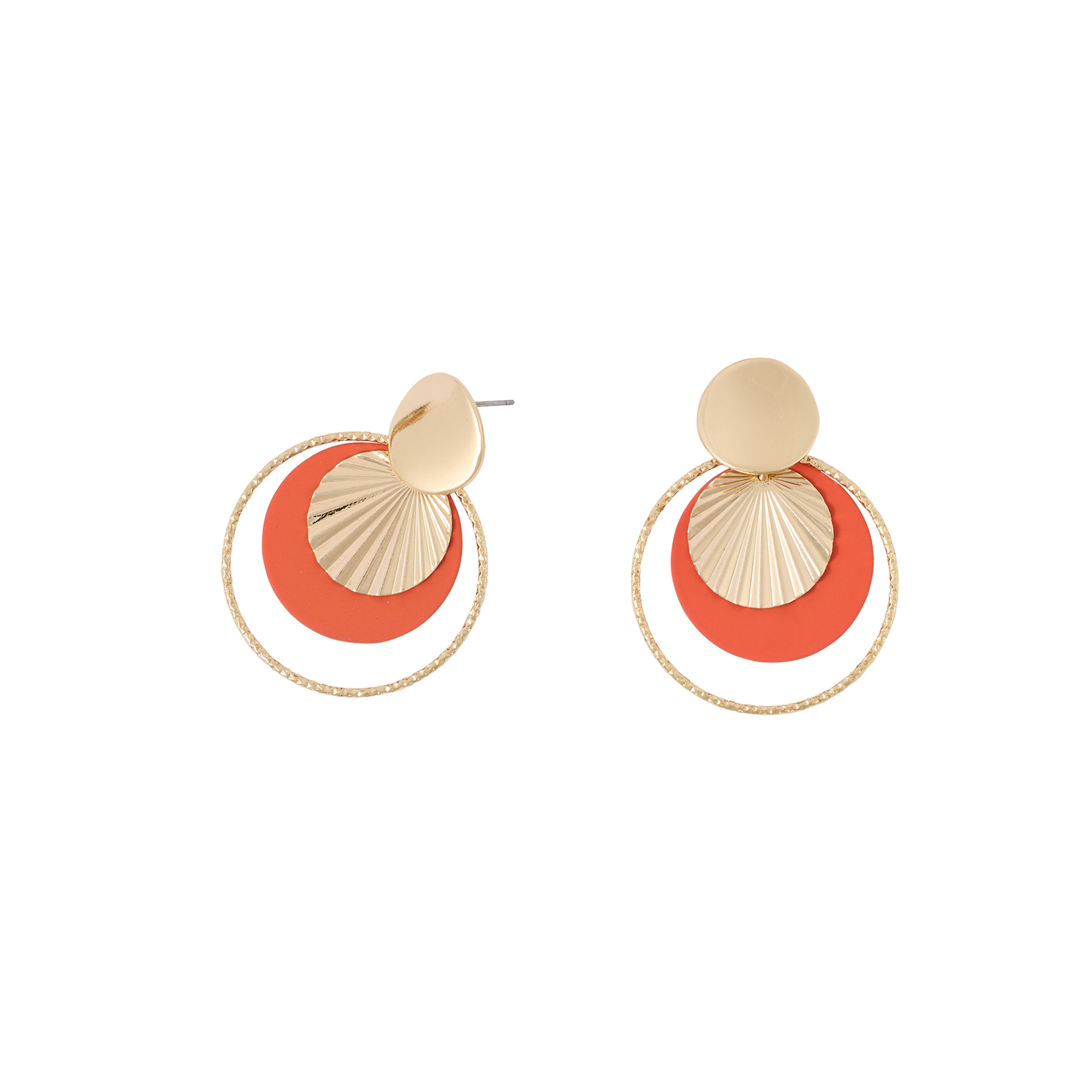Boucles d'oreilles cercle cisel&eacute; femme