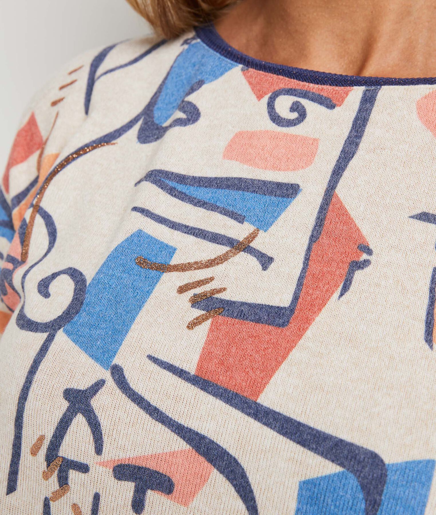 T-shirt col rond imprimé femme