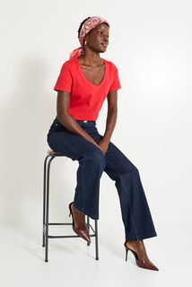 T-shirt col V femme