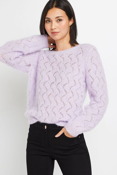 Pull ajouré avec lurex femme