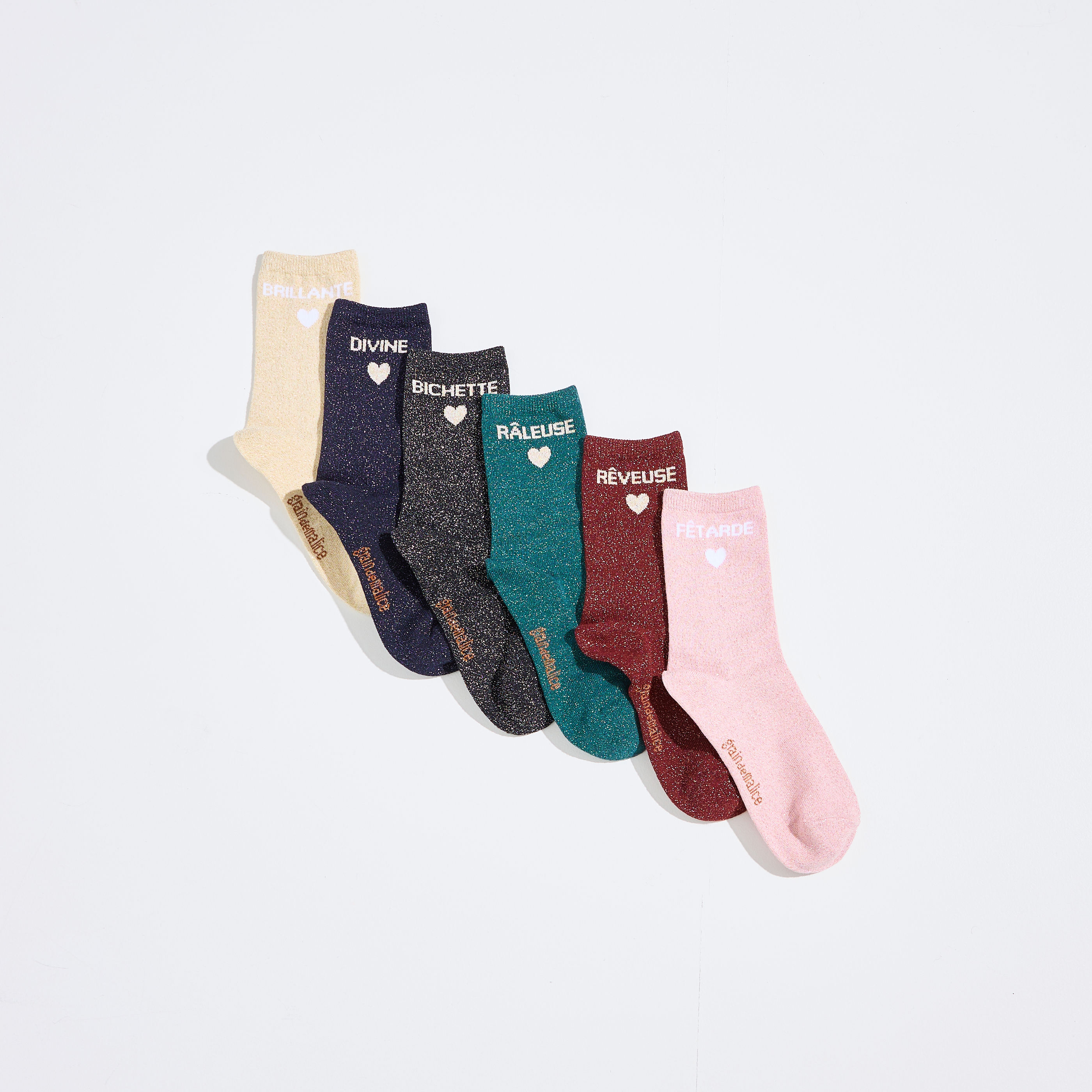 Calendrier chaussettes paillet&eacute;es femme