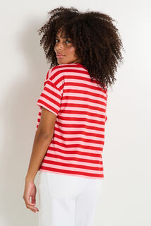 T shirt rayé col rond femme