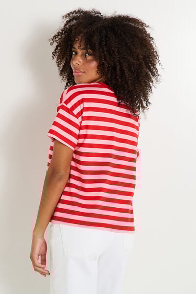 T shirt rayé col rond femme