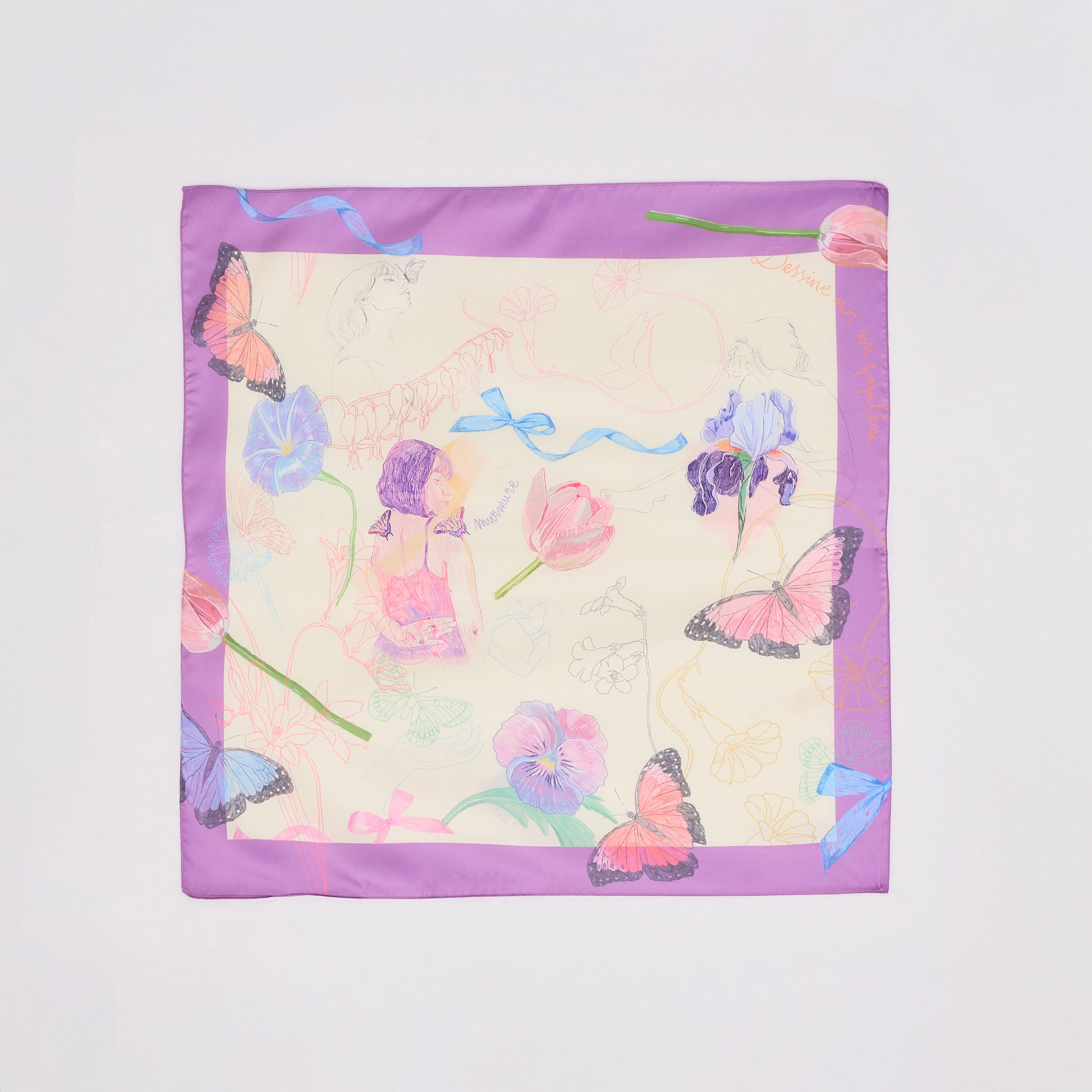 Foulard carr&eacute; imprim&eacute; femme