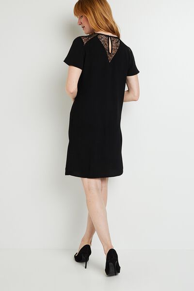 Robe avec empiècement dentelle femme