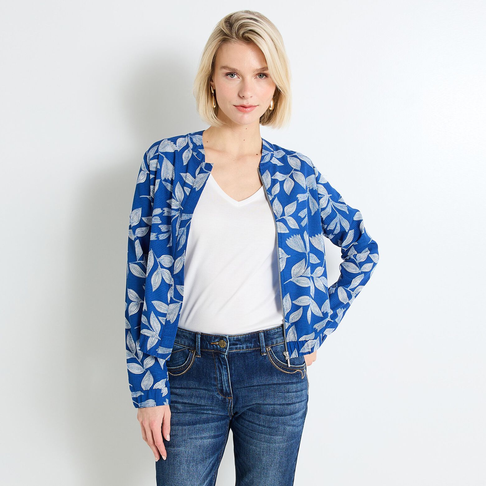 Blouson fluide imprimé femme
