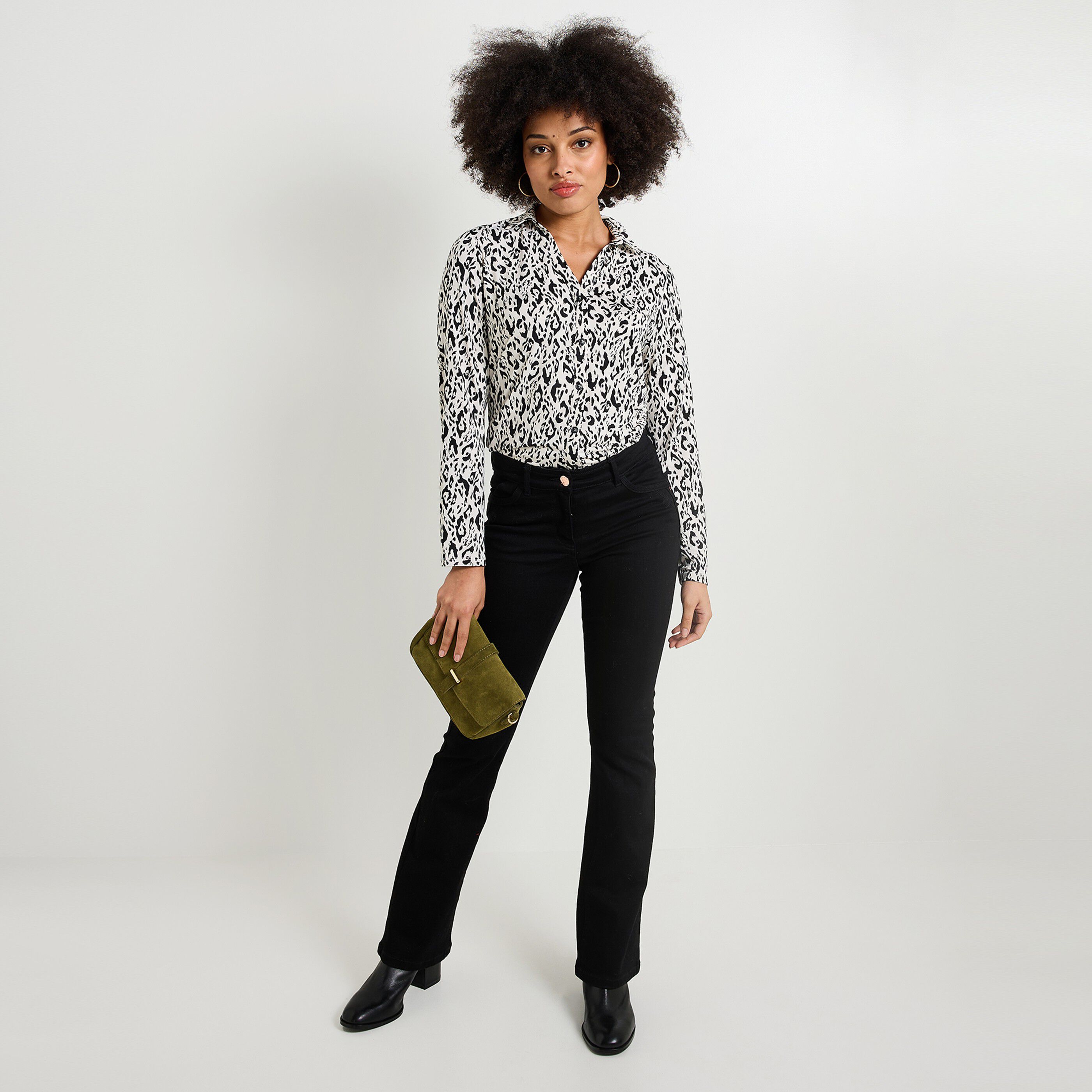 Chemise imprim&eacute; l&eacute;opard femme