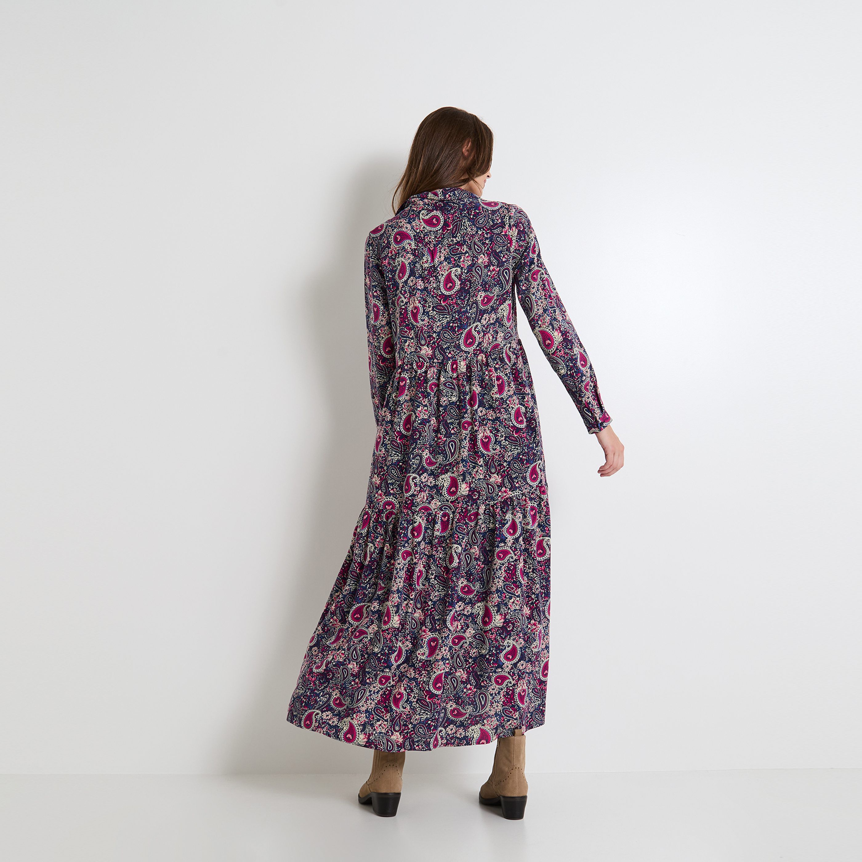 Robe col chemise femme