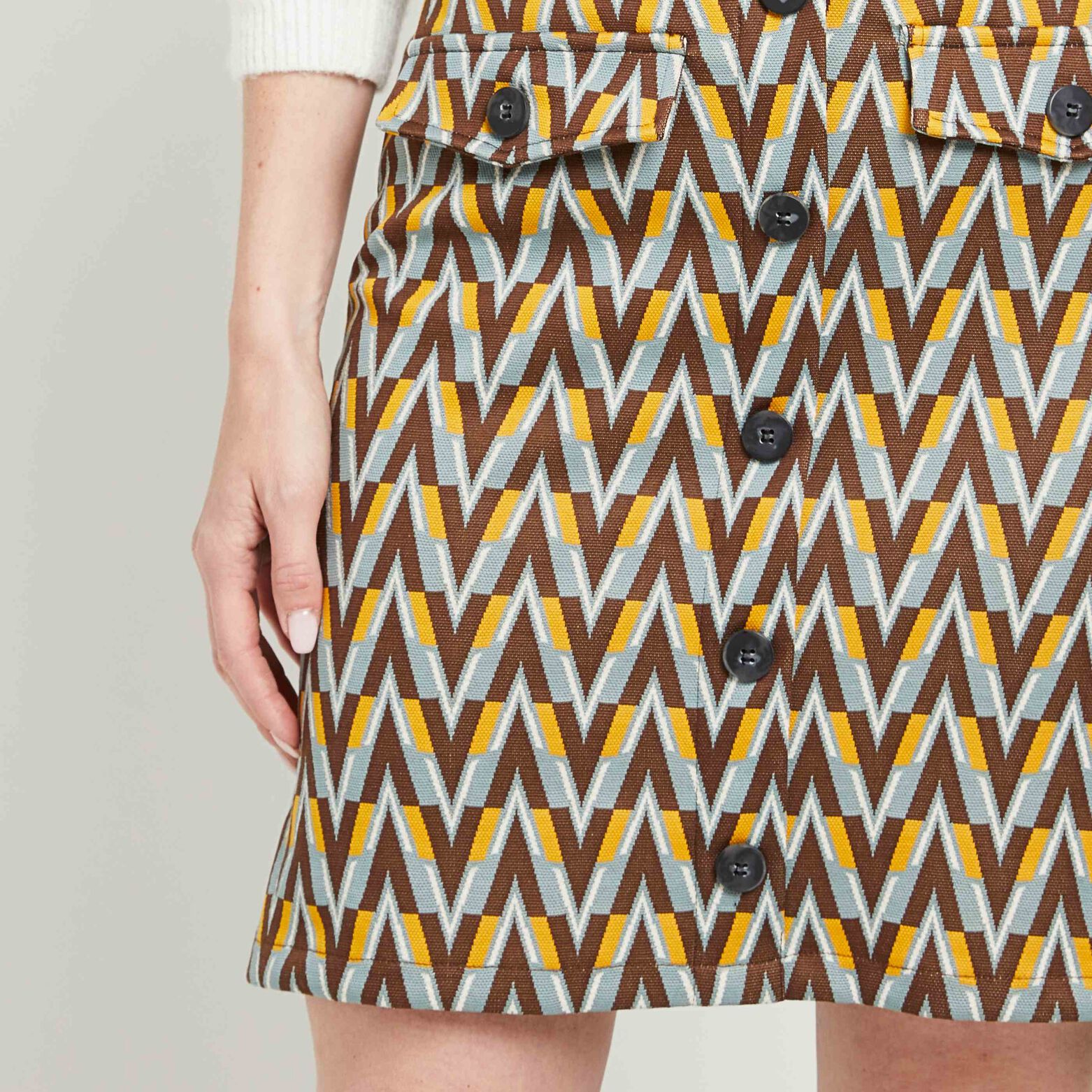 Jupe boutonnée jacquard femme