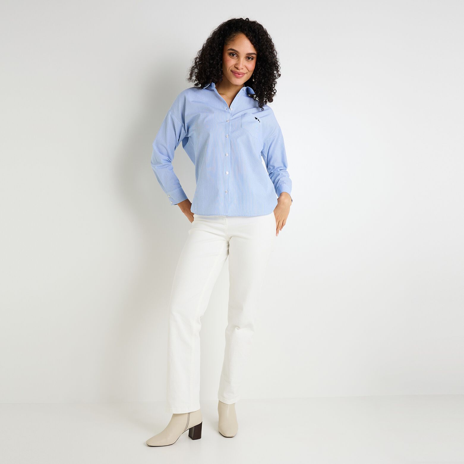 Chemise oversize rayée femme