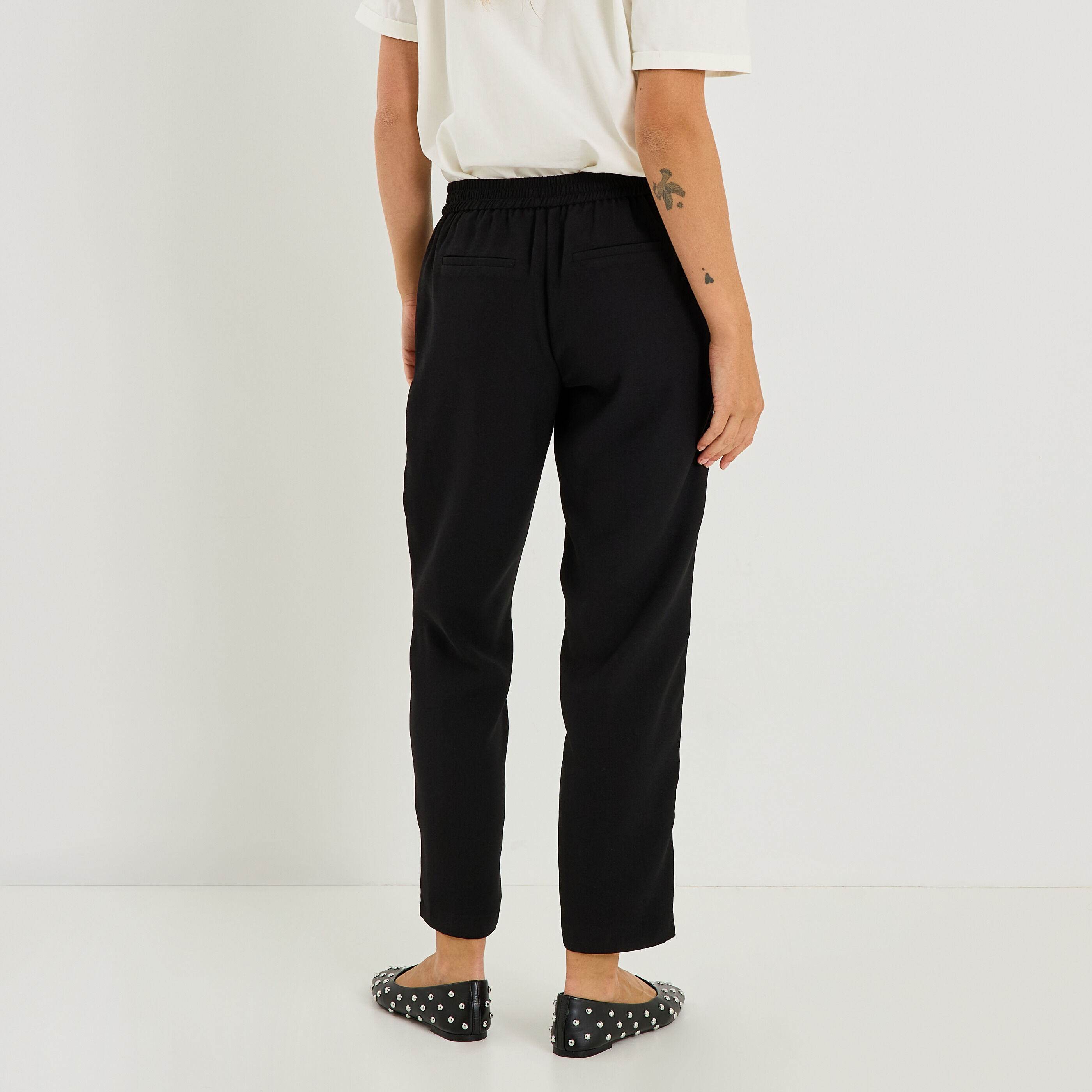 Pantalon fluide taille &eacute;lastiqu&eacute;e femme
