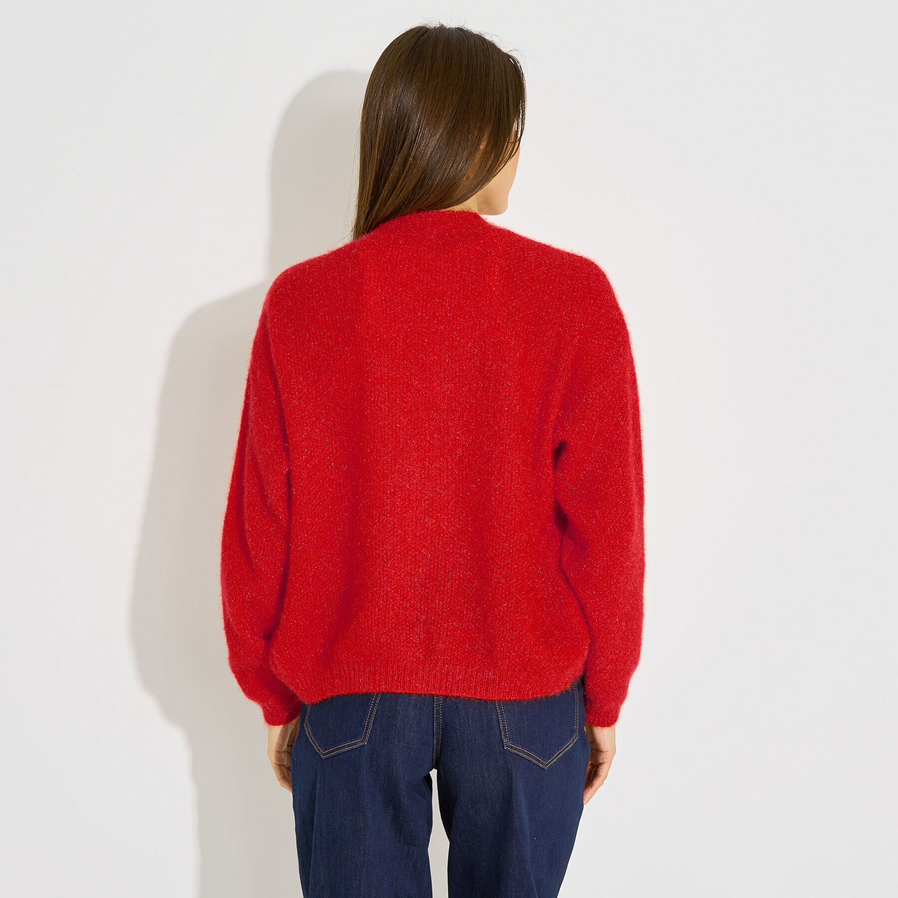 Gilet fluffy ouvert femme