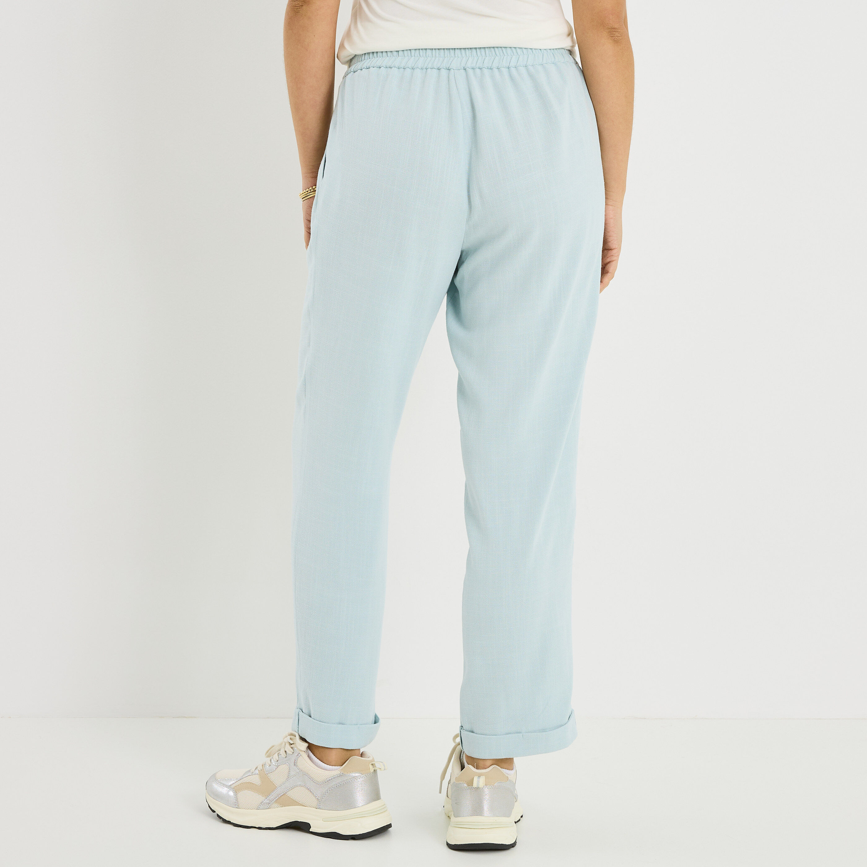 Pantalon &agrave; revers femme