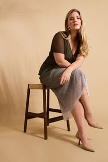 Robe longue irisée femme