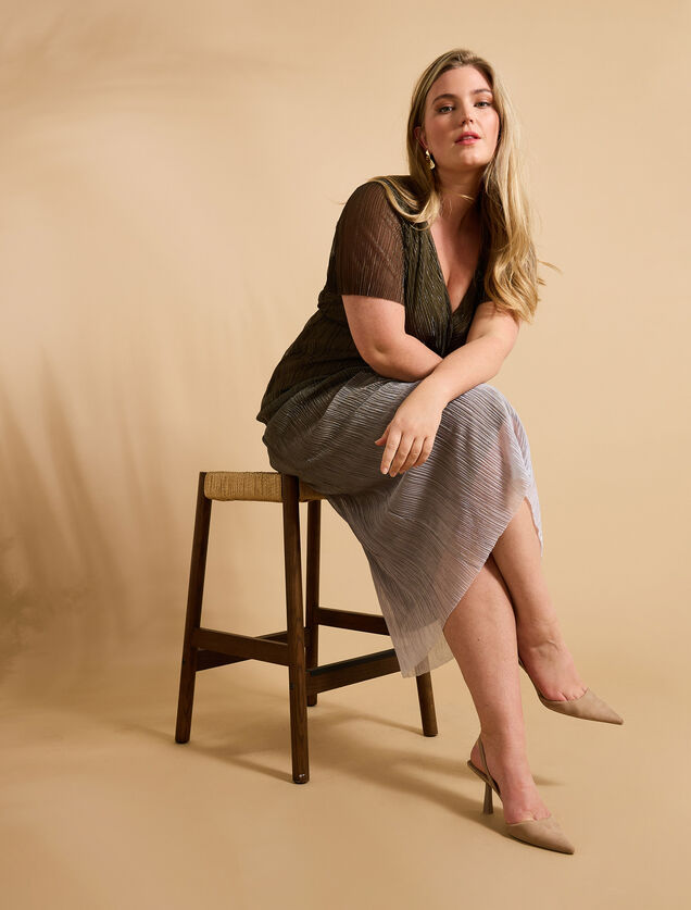 Robe longue irisée femme