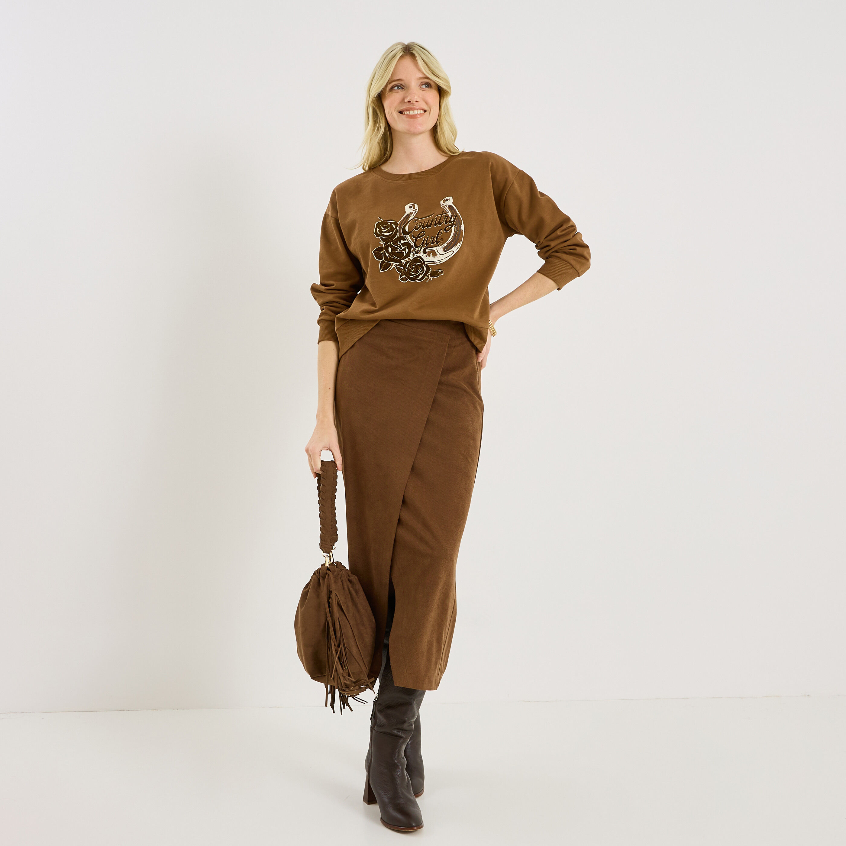 Sweat imprim&eacute; vintage femme