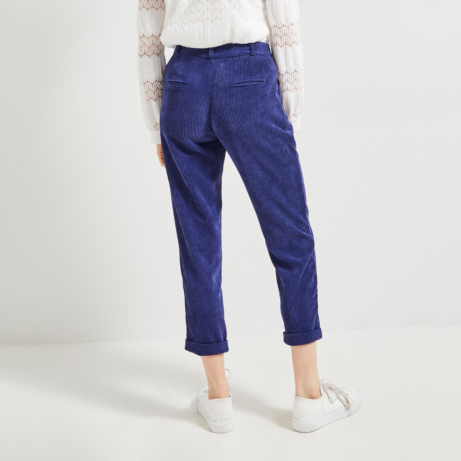 pantalon velours côtelé femme